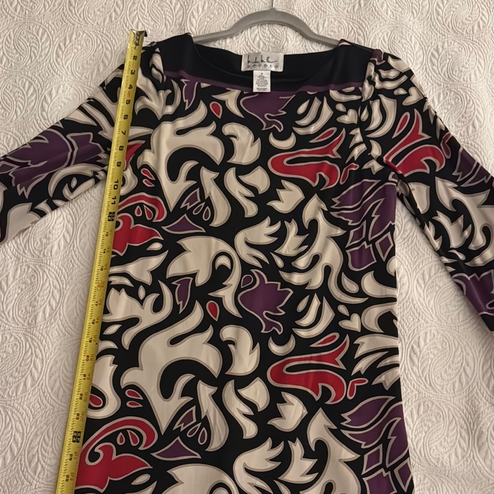 Nicole Miller Black and Cream Sheath Midi Dress Long Sleeve